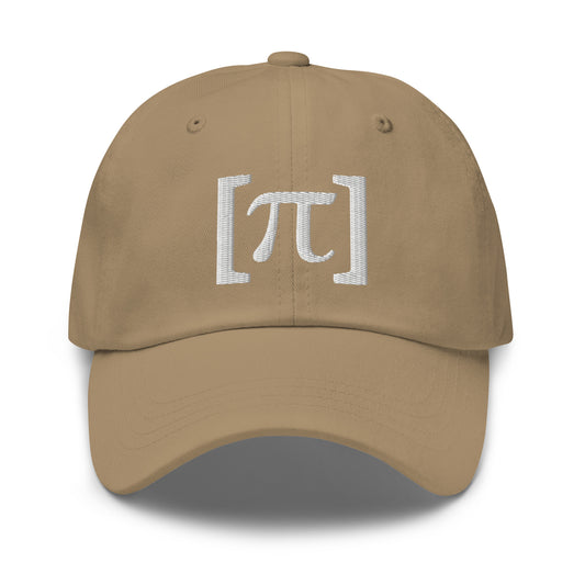 [Pi] Dad Hat White Embroidery