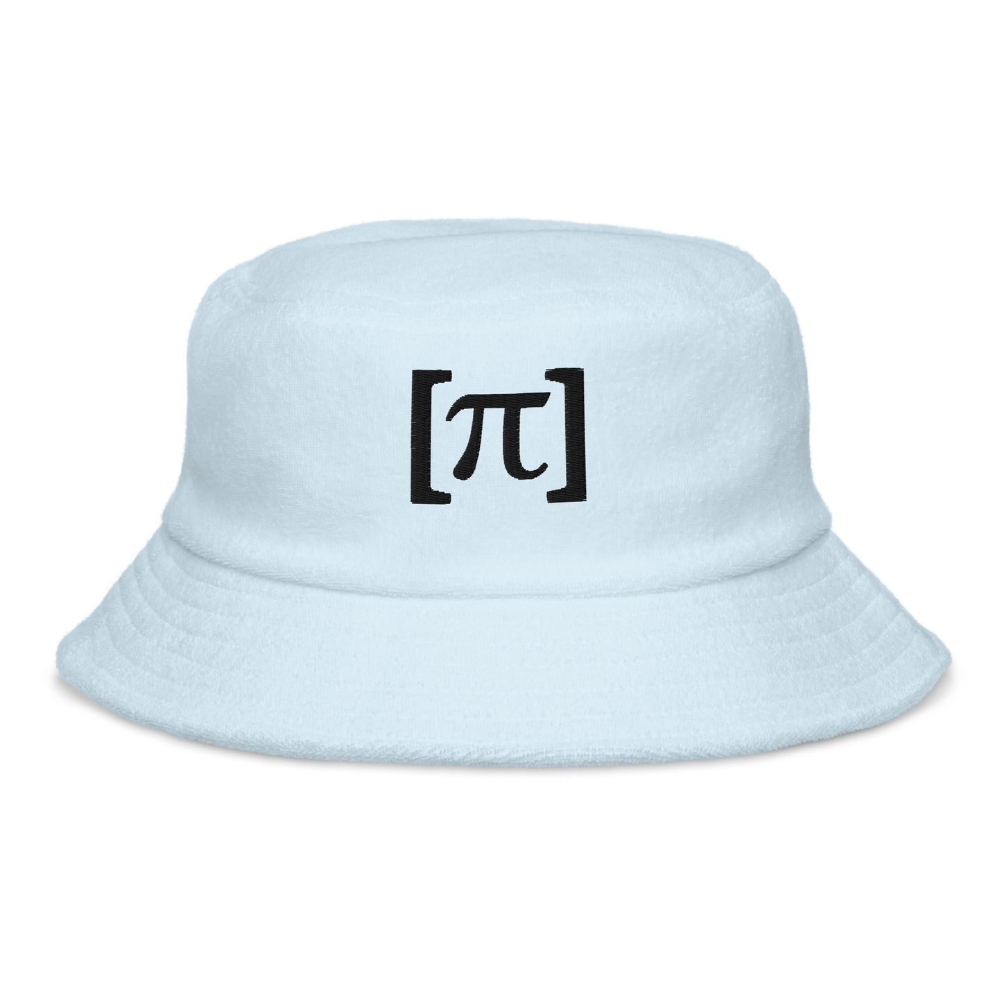 [Pi] Unstructured Terry cloth bucket hat Black Embroidery