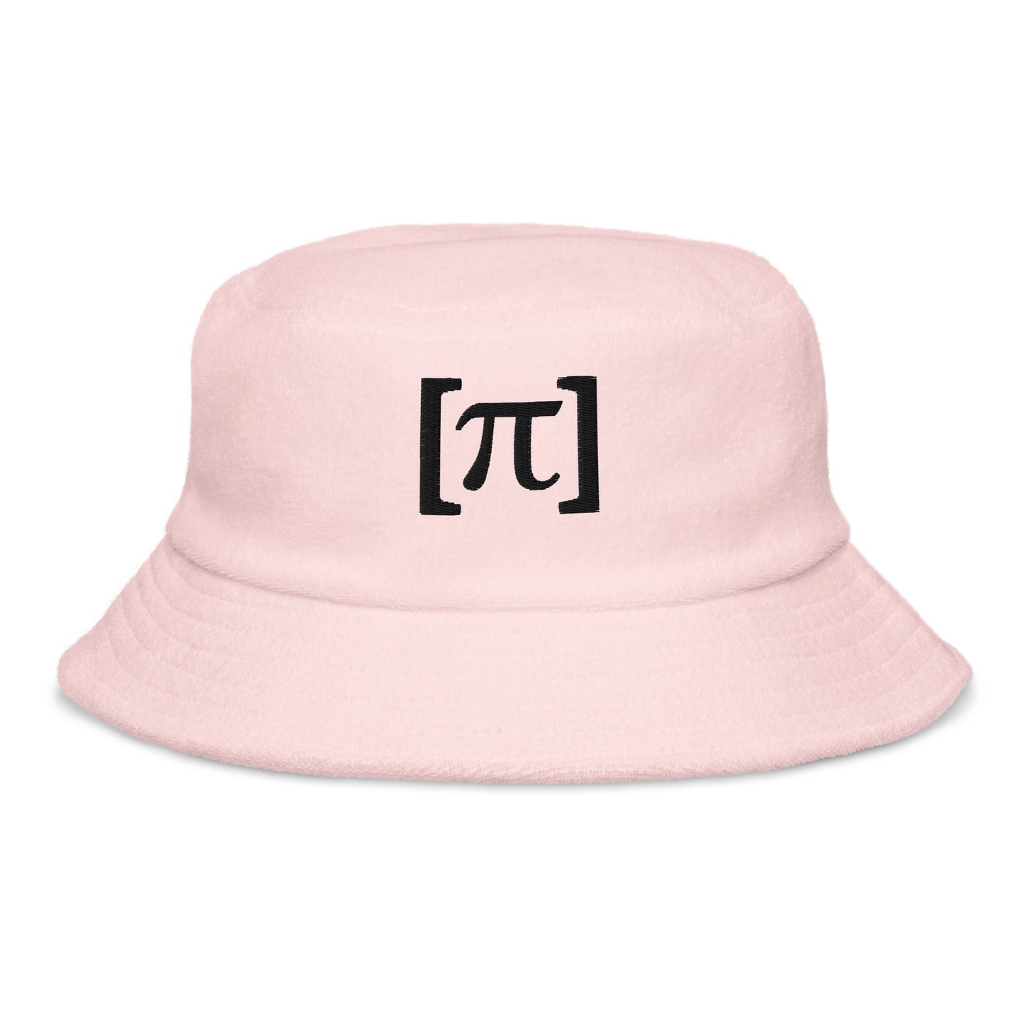 [Pi] Unstructured Terry cloth bucket hat Black Embroidery