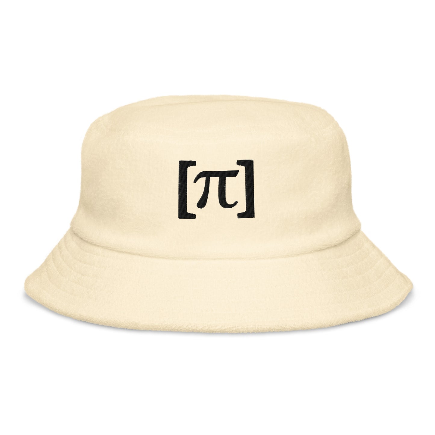 [Pi] Unstructured Terry cloth bucket hat Black Embroidery