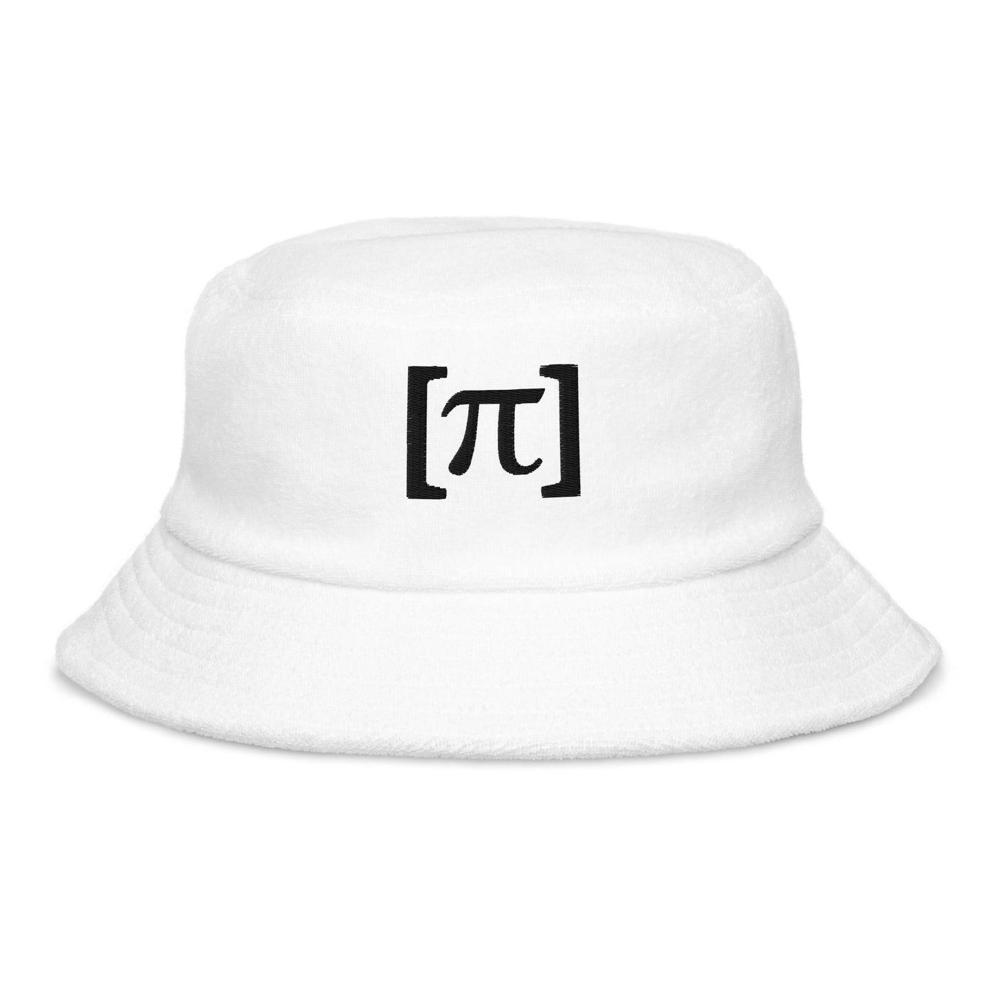 [Pi] Unstructured Terry cloth bucket hat Black Embroidery