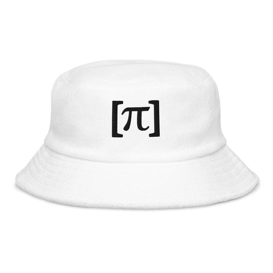 [Pi] Unstructured Terry cloth bucket hat Black Embroidery